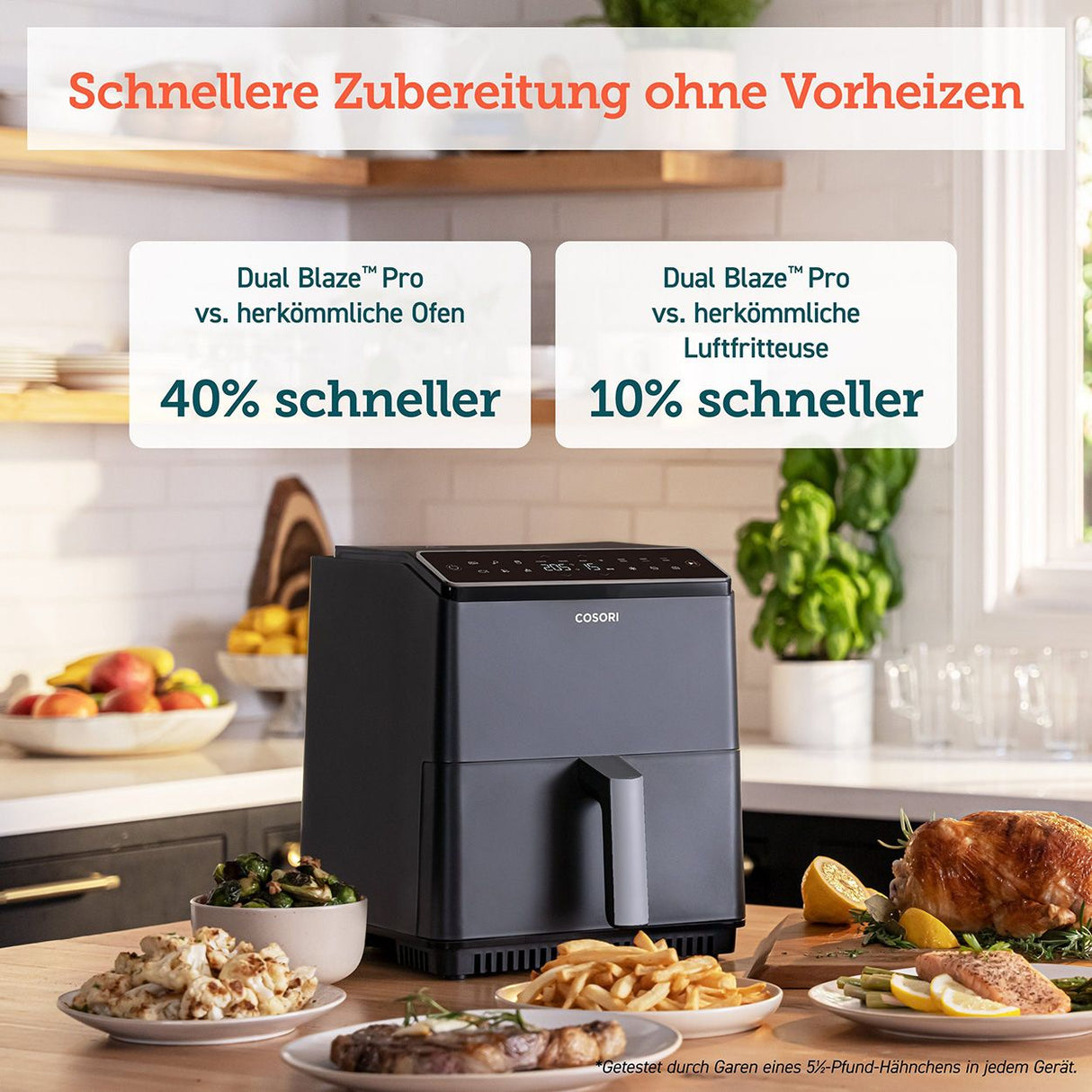 Cosori Heißluftfritteuse Dual Blaze Pro CAF-P681S-KEUR