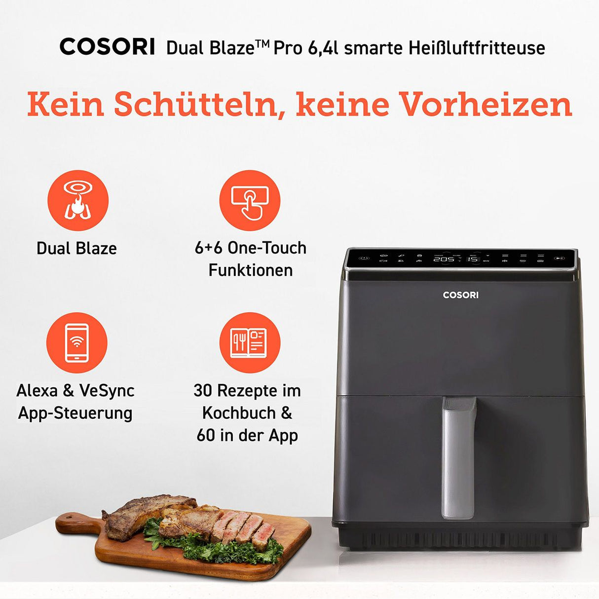Cosori Heißluftfritteuse Dual Blaze Pro CAF-P681S-KEUR