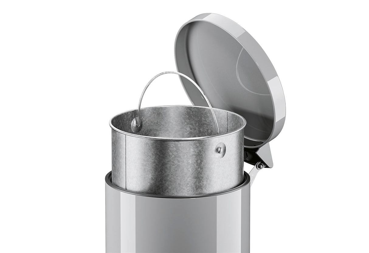 HAILO Tret-Mülleimer Solid M 18l Ø28cm silber Inneneimer verzinkt