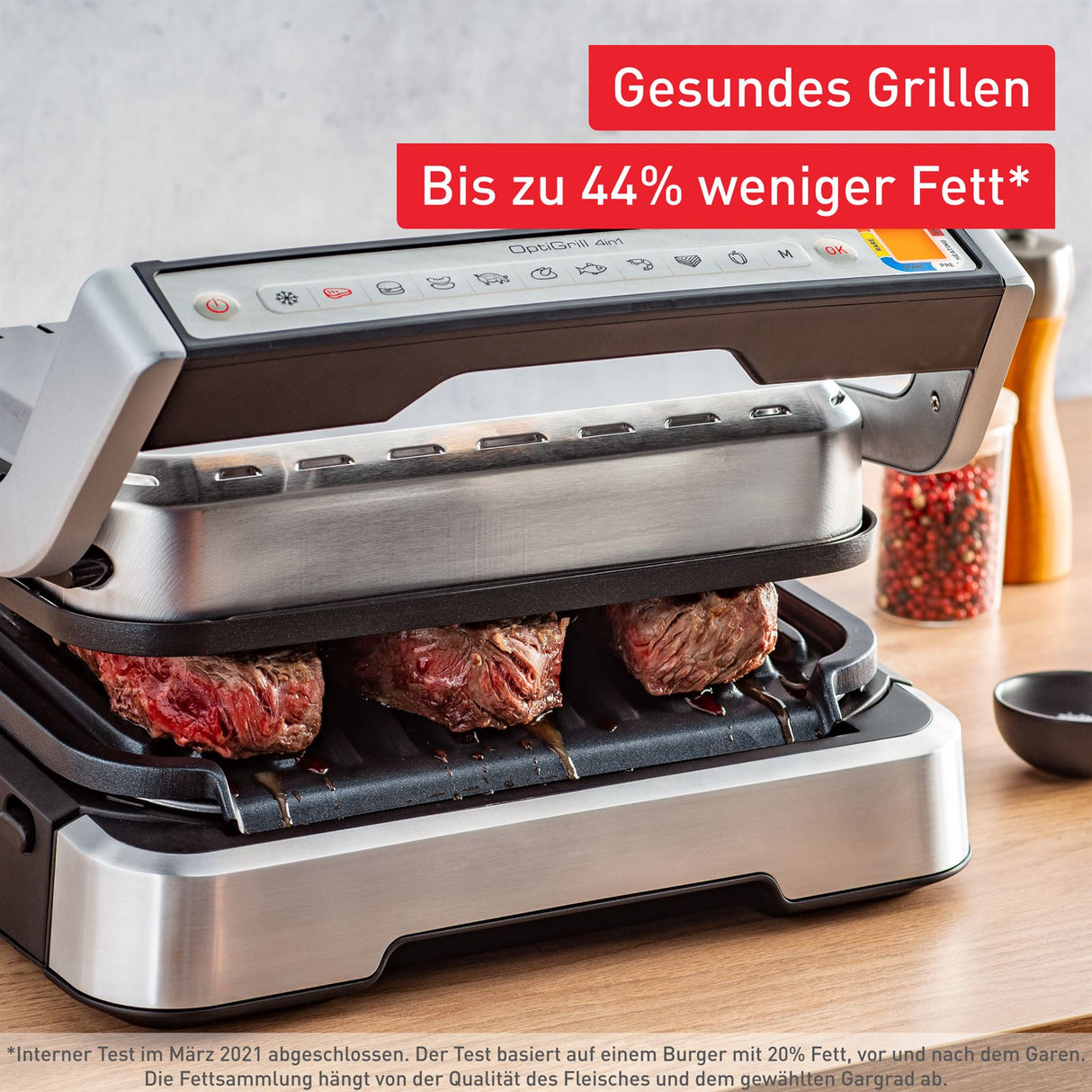 Tefal OptiGrill 4 in 1, silber (inkl. Backschale)