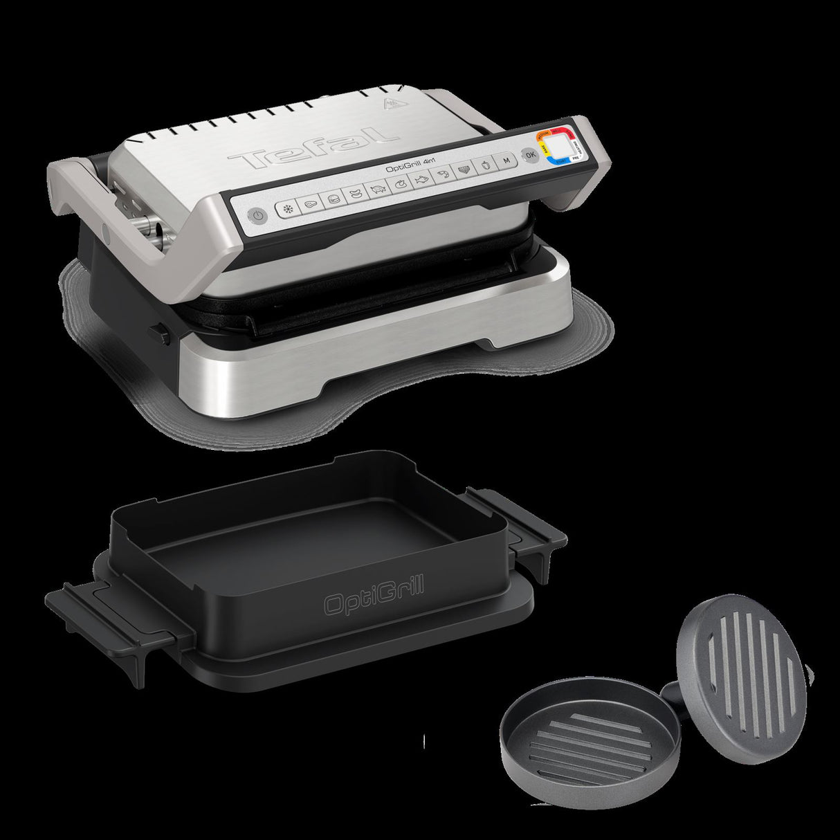 Tefal OptiGrill 4 in 1, silber (inkl. Backschale)