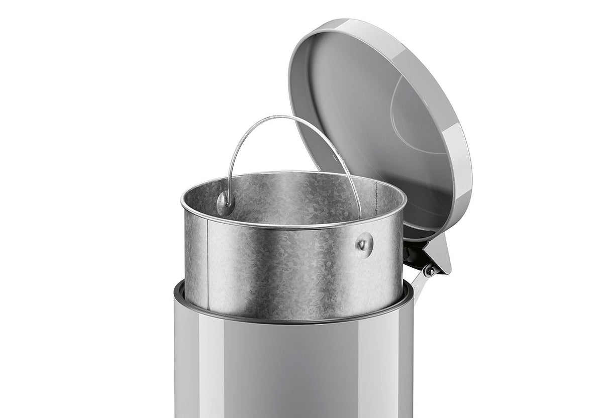 HAILO Tret-Mülleimer Solid M 12l Ø28cm silber Inneneimer verzinkt