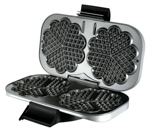 UNOLD Waffeleisen 48241 für 2 Waffeln in Herzform, 1200 W silber