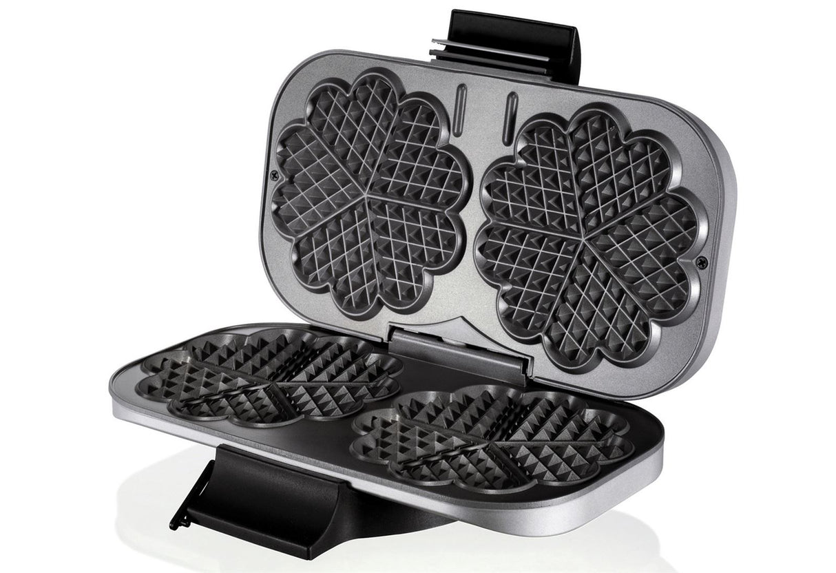 UNOLD Waffeleisen 48241 für 2 Waffeln in Herzform, 1200 W silber