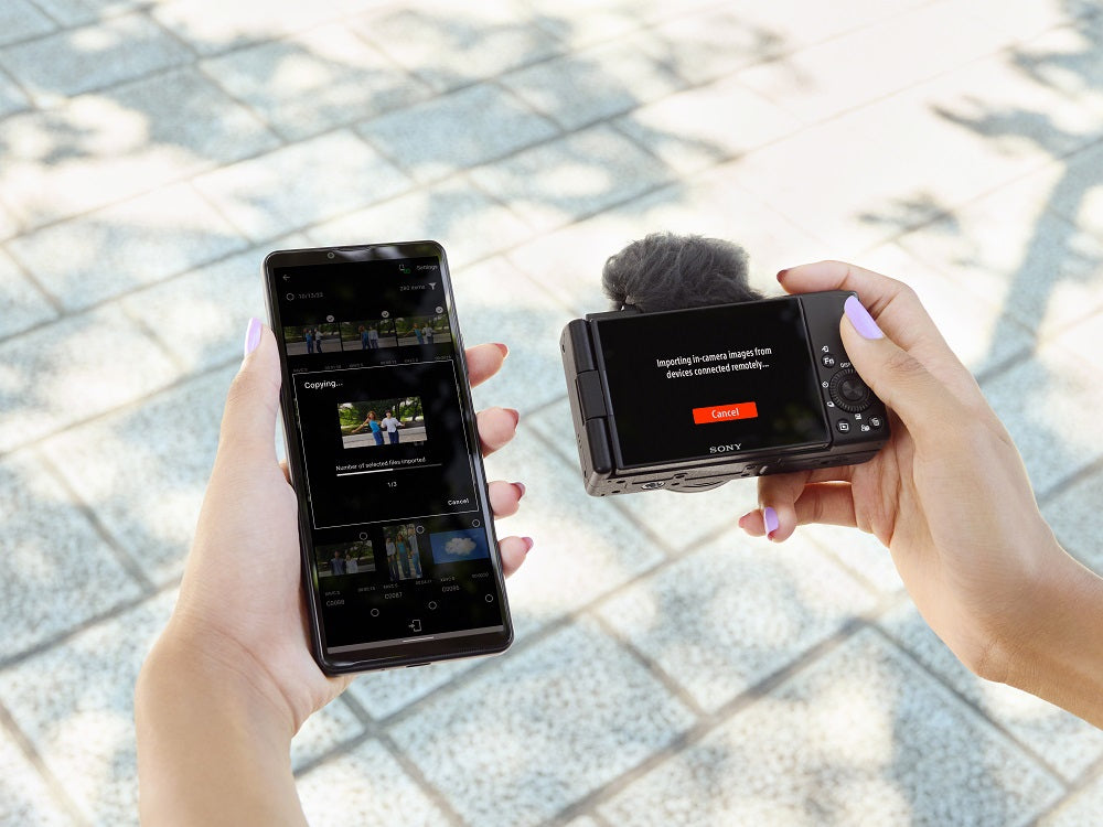 Sony Vlog Kamera ZV-1F - Klapp- und drehbares Display, 4K Video, Slow- Motion, Vlog Funktionen