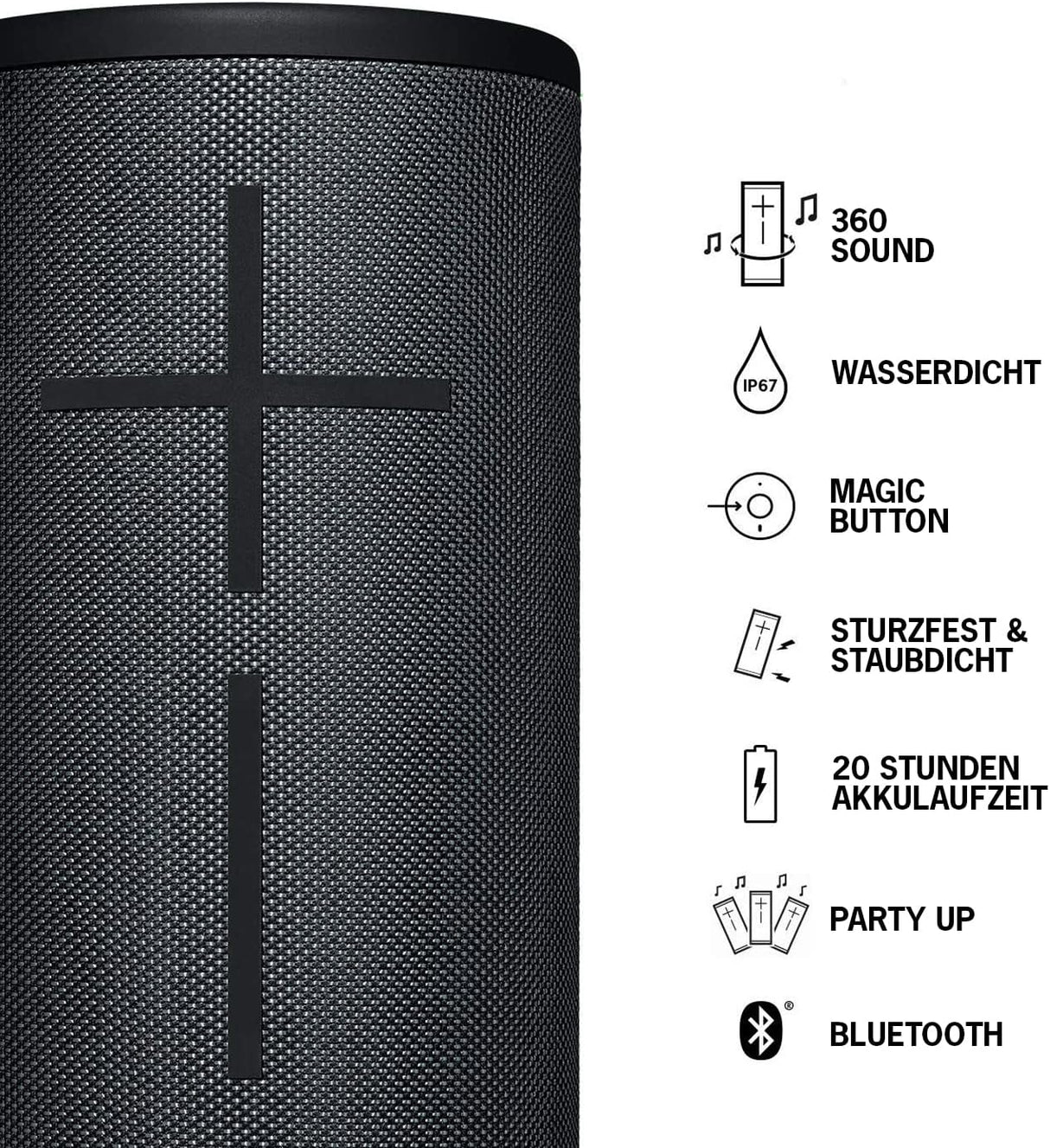 Logitech UE MEGABOOM 3 Bluetooth Lautsprecher Night Black