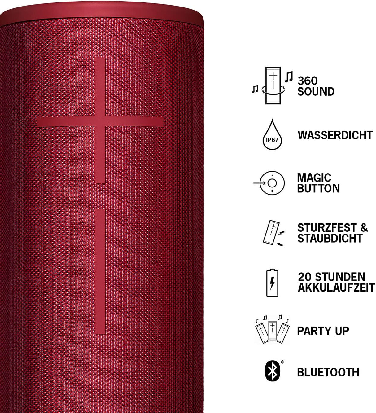 Logitech UE MEGABOOM 3 Bluetooth Lautsprecher Sunset Red