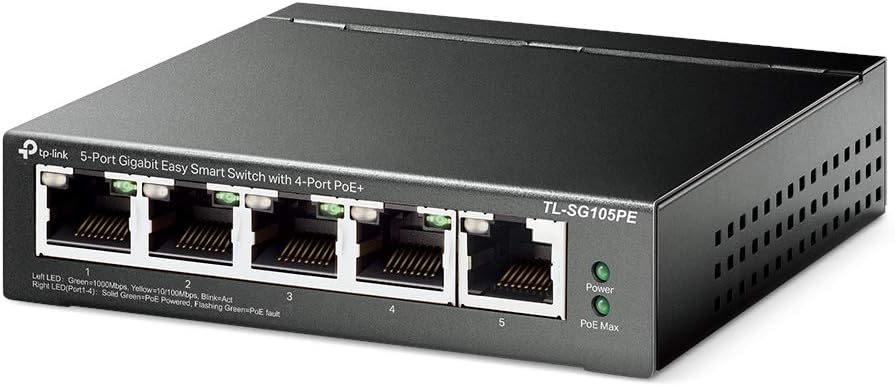 TP-Link 5-Port Gigabit Easy Smart Switch with 4-Port PoE+