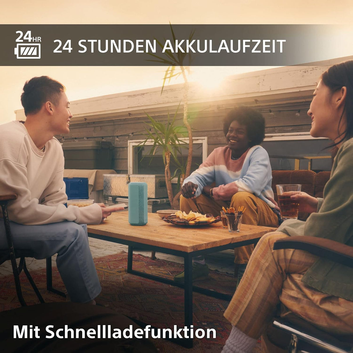 Sony SRS-XE300 - Tragbarer kabelloser Bluetooth-Lautsprecher mit breitem Klangbild - wasserdicht, stoßfest,, blau