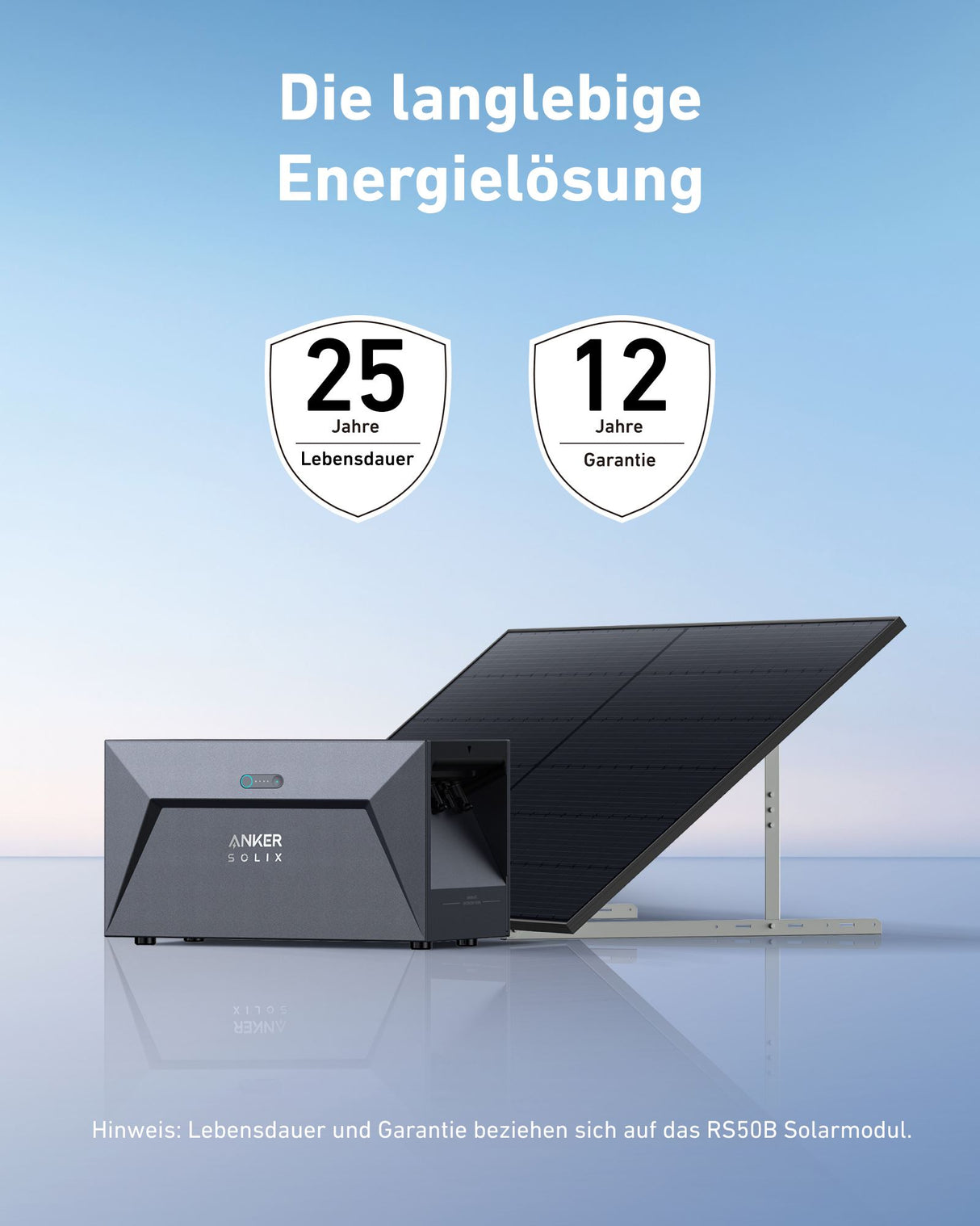 Anker Solix RS50B Balkonkraftwerk Set 2160W Solarmodule 3200Wh Speicher 6000 Ladezyklen 800W erweiterbar Plug and Play