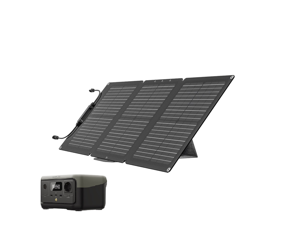 EcoFlow Balkonkraftwerk mit River 2 Powerstation schwarz-0% MwSt. (gem. � 12 Abs. 3 UStG)