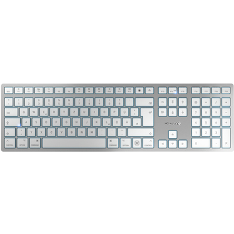 CHERRY Tastatur KW 9100 SLIM - QWERTZ - Deutsch - weiß, Silber