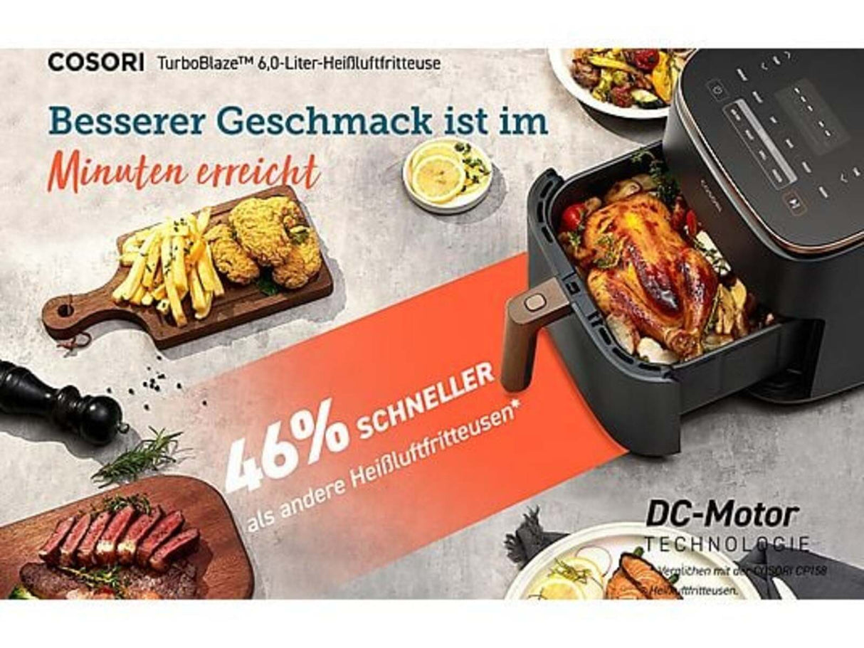 Cosori Heißluftfritteuse Turbo Blaze 6 Liter CAF-DC602-KEUR