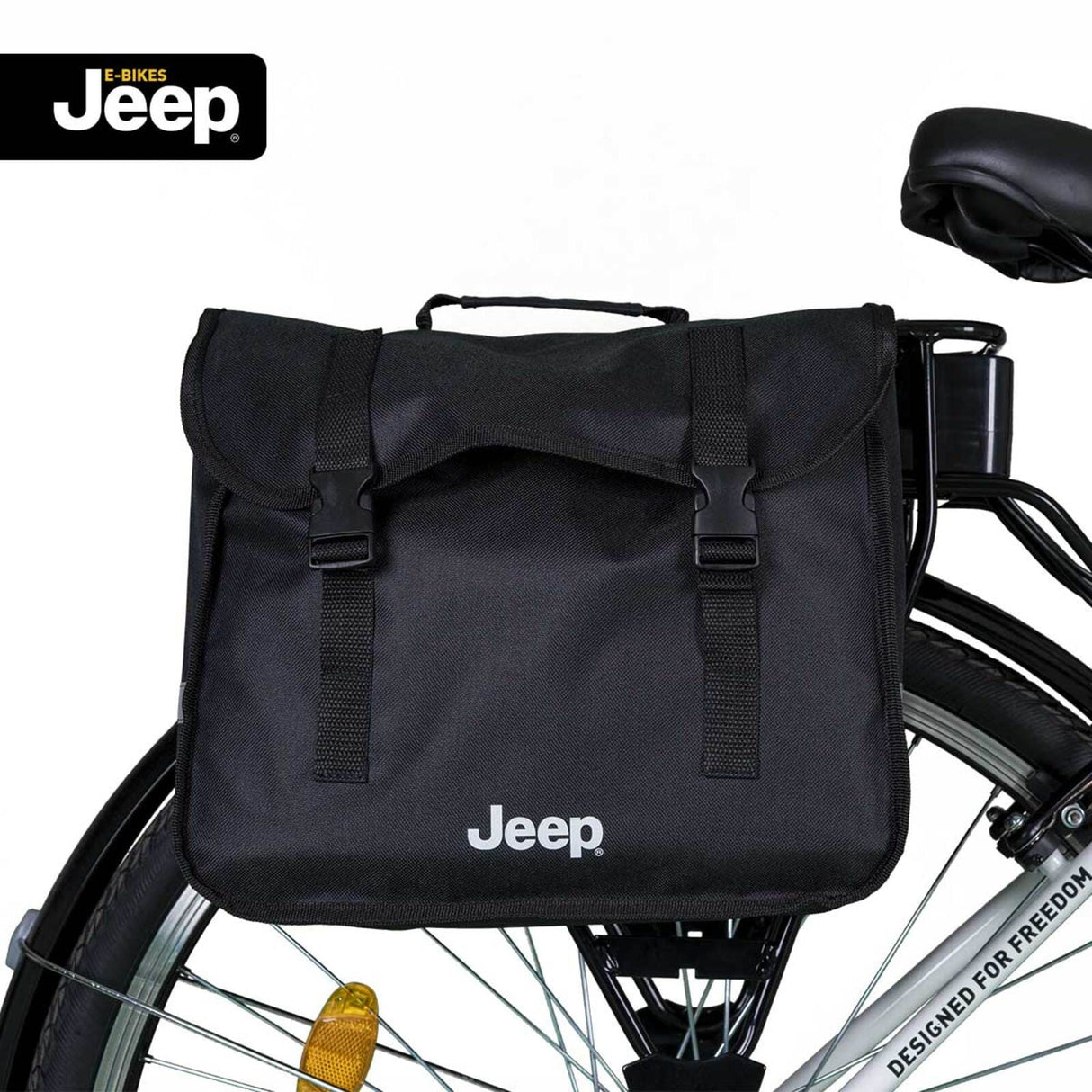 Jeep E-Bikes doppelte Gepäckträger-Tasche schwarz