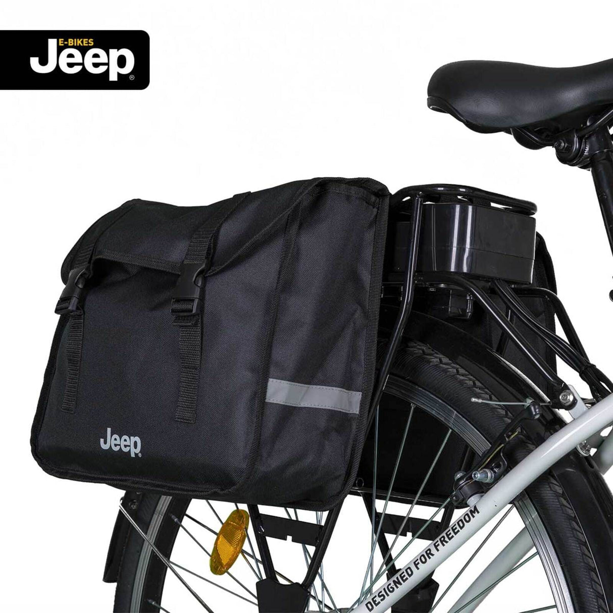 Jeep E-Bikes doppelte Gepäckträger-Tasche schwarz