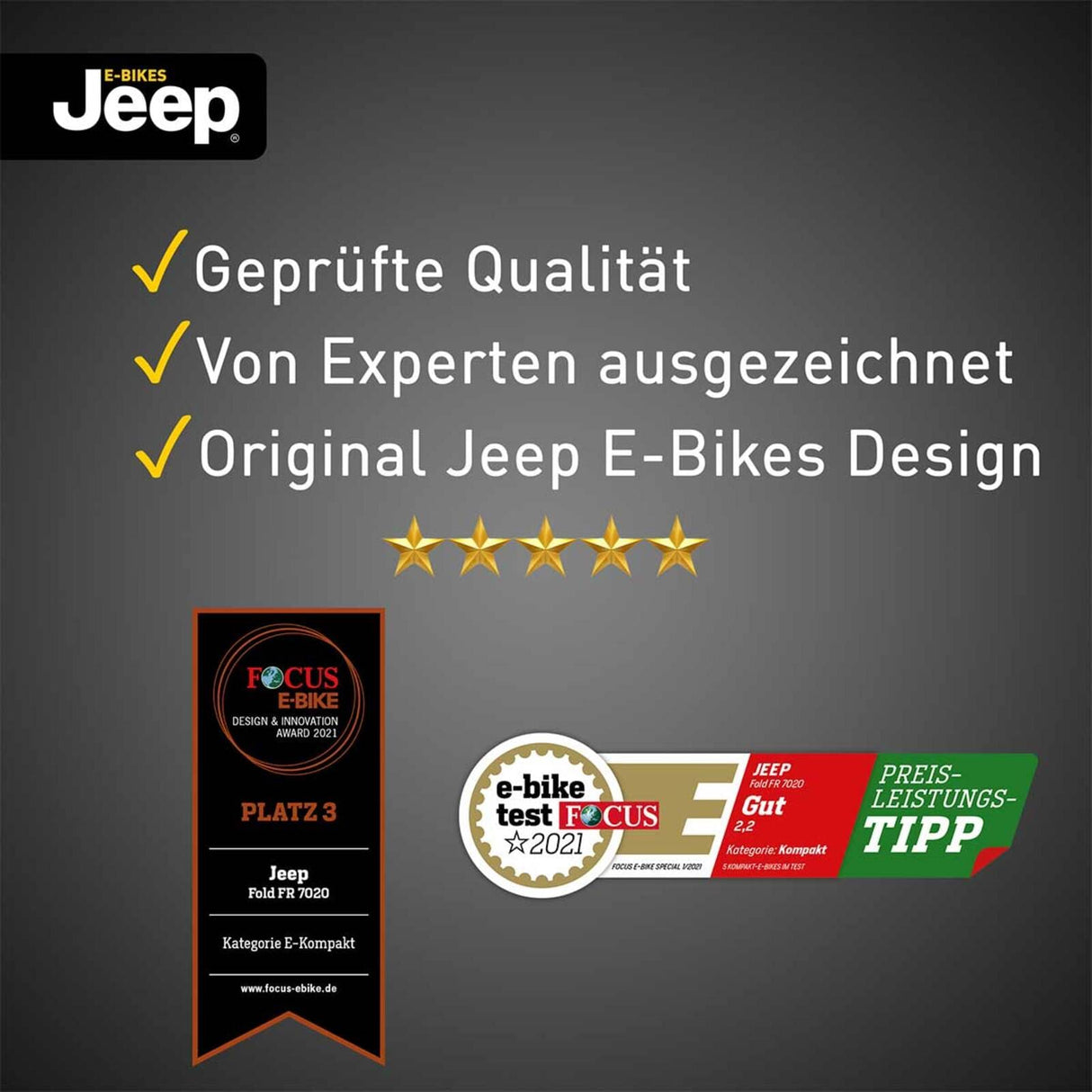 Jeep Faltbares FAT E-Bike FR 7020 schwarz