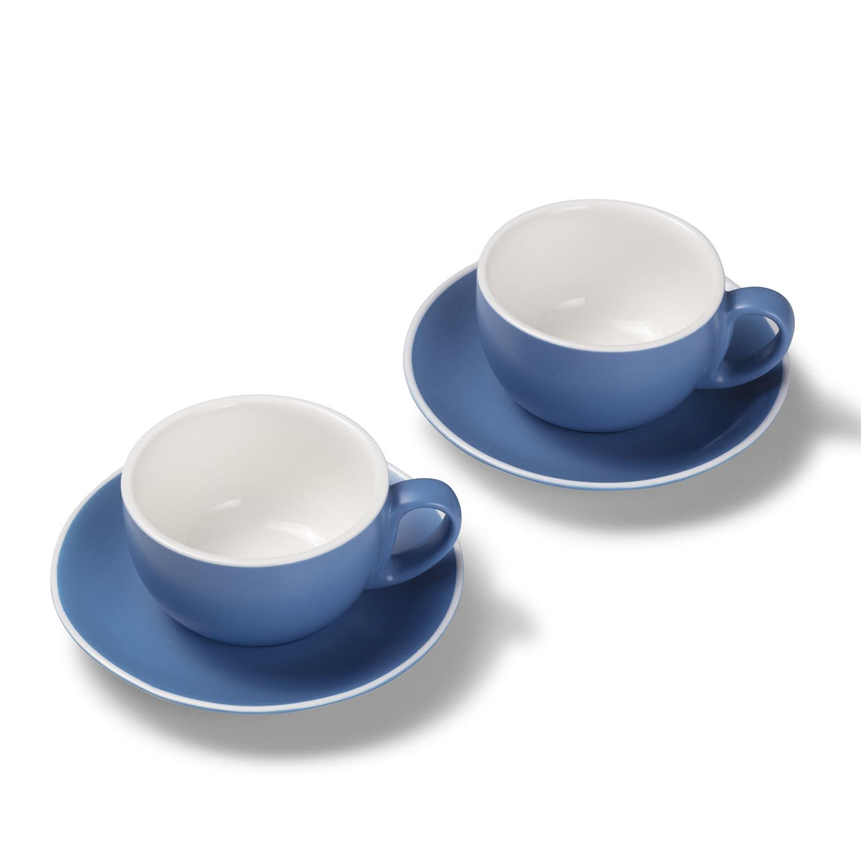 Terra Home 2er Milchkaffeetassen-Set, Blau matt