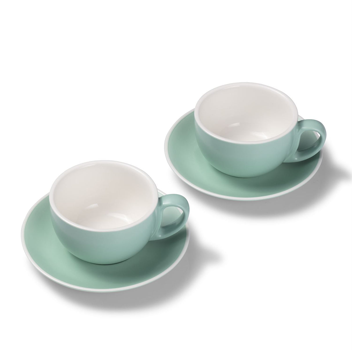 Terra Home 2er Milchkaffeetassen-Set, Türkis matt