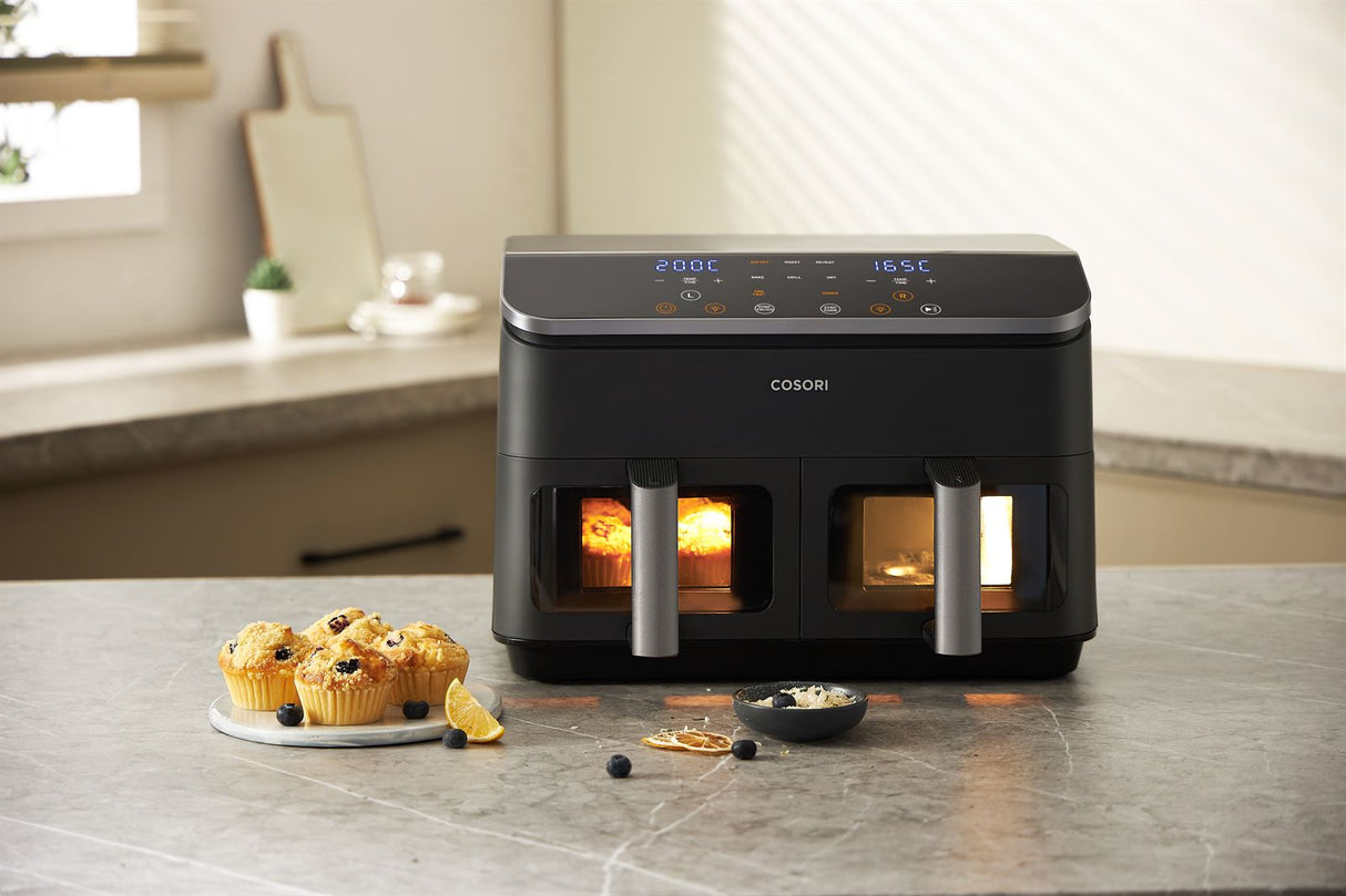 Cosori Heißluftfritteuse 8,5 Liter Dual Basket schwarz