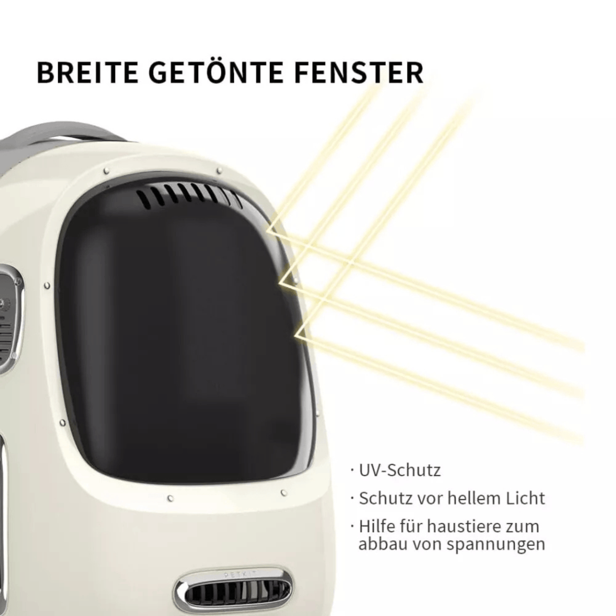 PETKIT Breezy2 Katzenrucksack Transporttasche mit Lüfter Cremeweiß