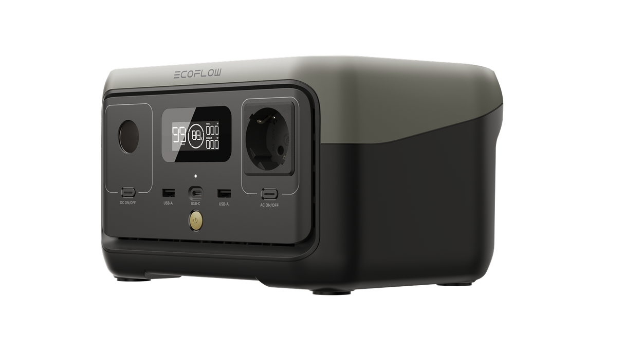 EcoFlow Balkonkraftwerk mit River 2 Powerstation schwarz-0% MwSt. (gem. � 12 Abs. 3 UStG)