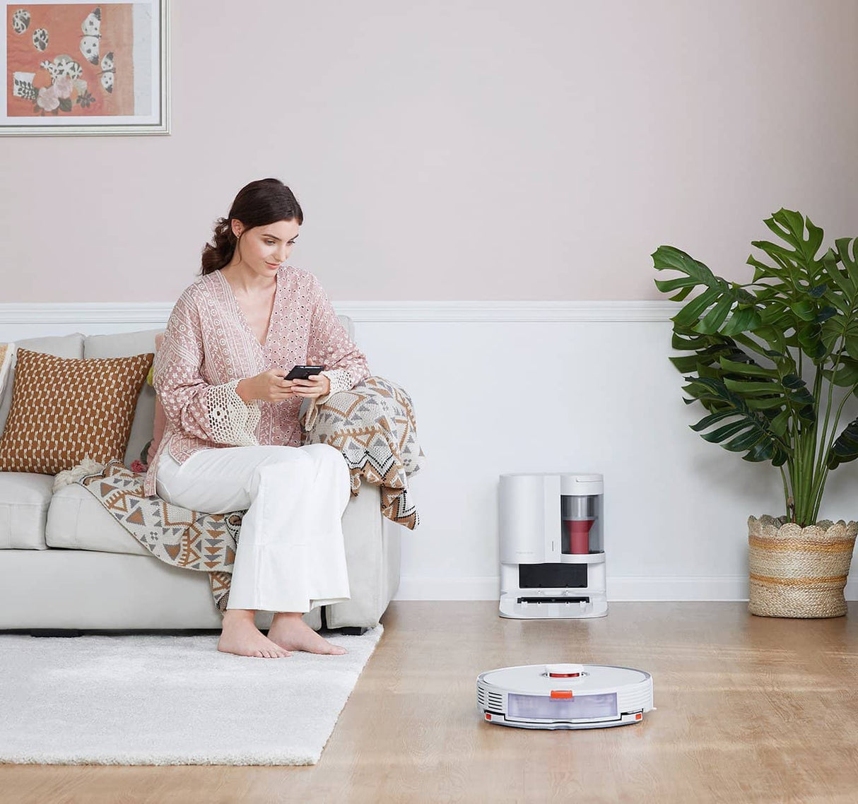 Roborock S7+ Saugroboter mit Wischfunktion Weiß