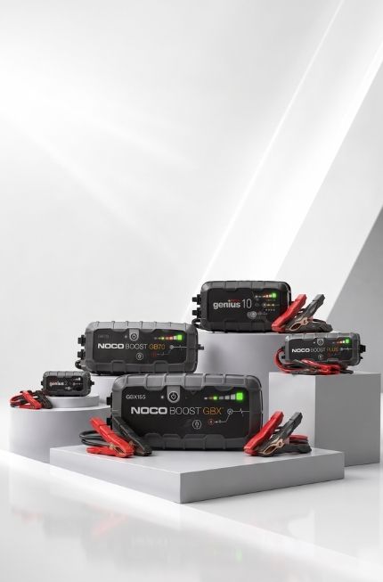 NOCO Starthilfegeräte und Batterieladegeräte der BOOST- und Genius-Serie im Terra Benefits Sortiment