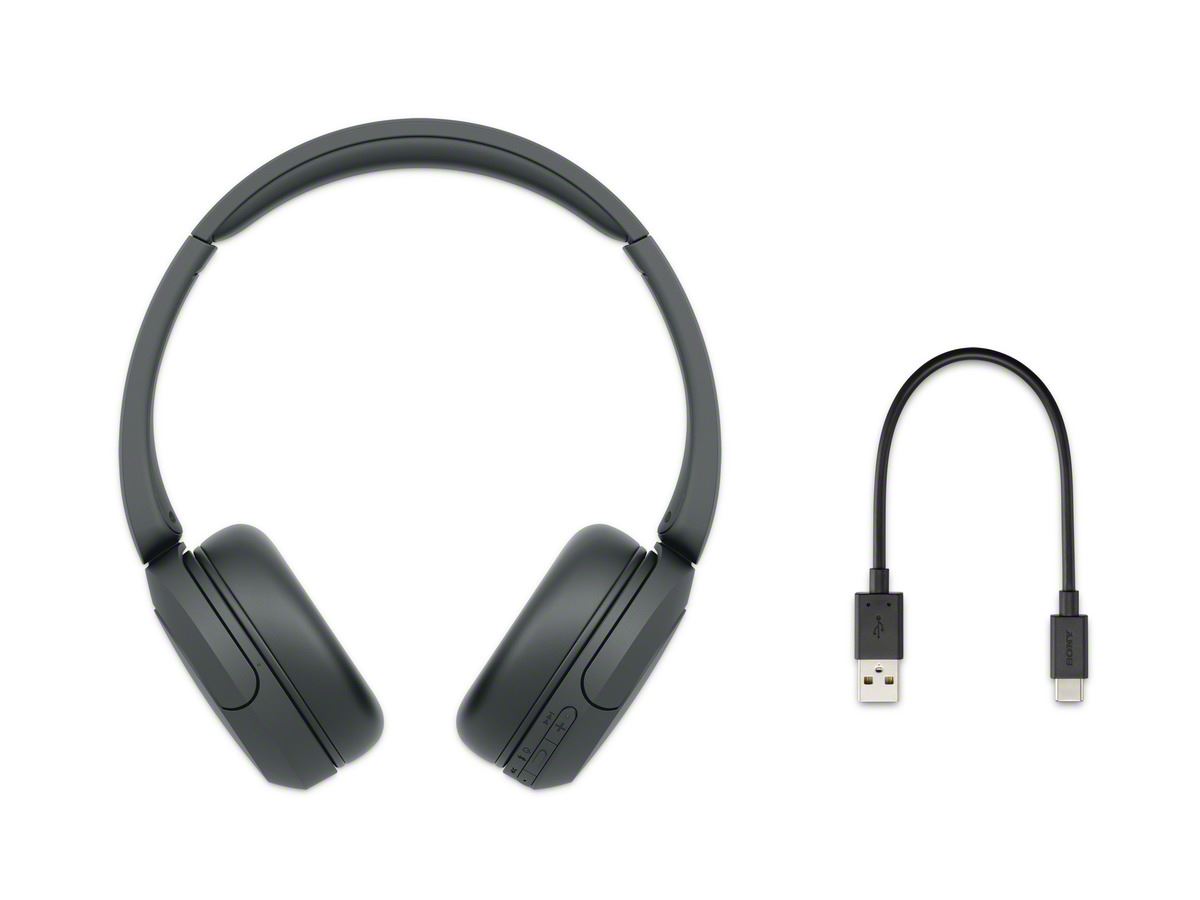 Sony WH-CH520B Kabellose Bluetooth-Kopfhörer, schwarz - bis zu 50 Stunden Akkulaufzeit