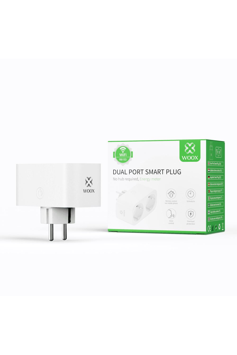 WOOX R6153 Smart Dual Plug EU 16A + Energy Monitor