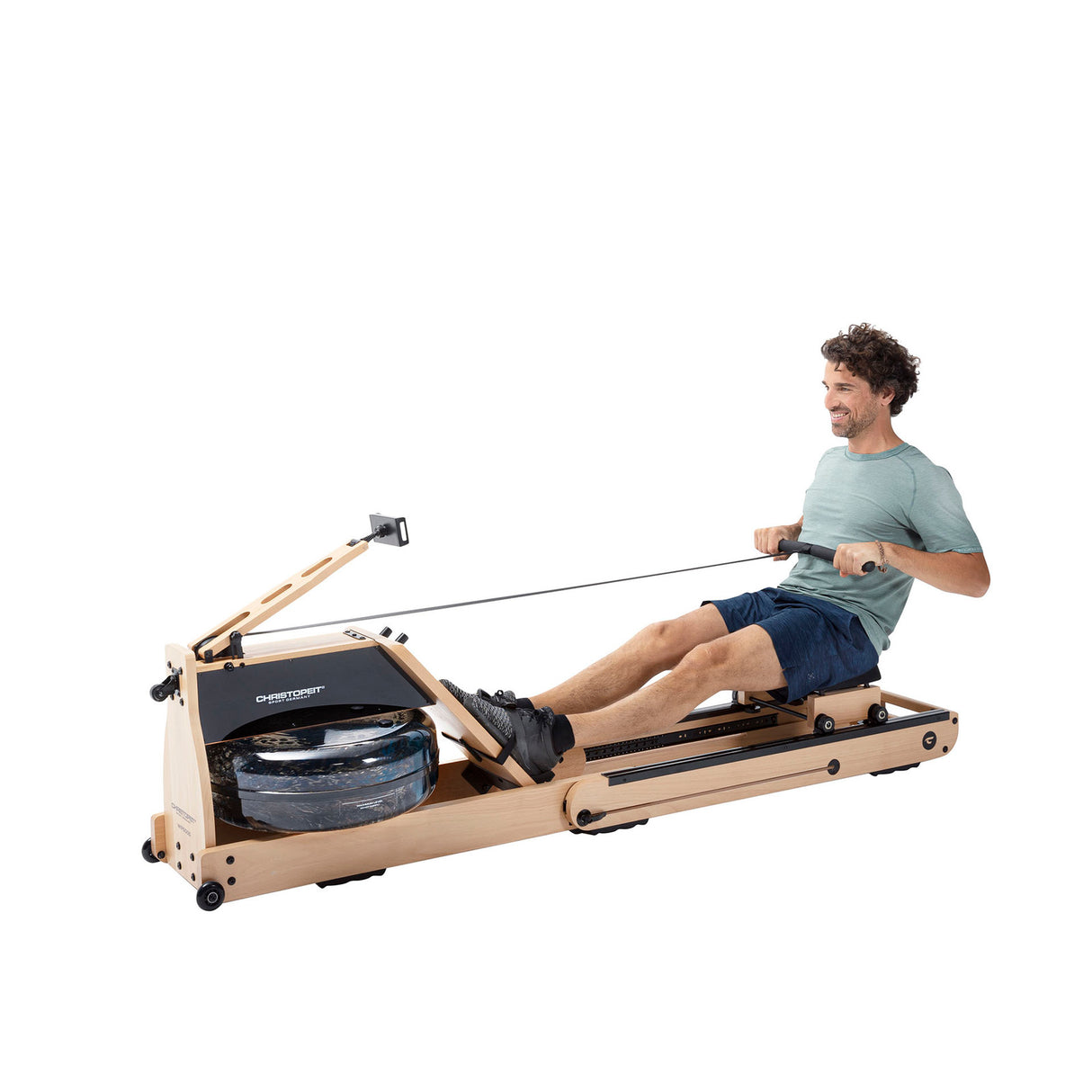 Christopeit Holz Wasser Rudergerät WP 5000 mit Kinomap App & Empfänger
