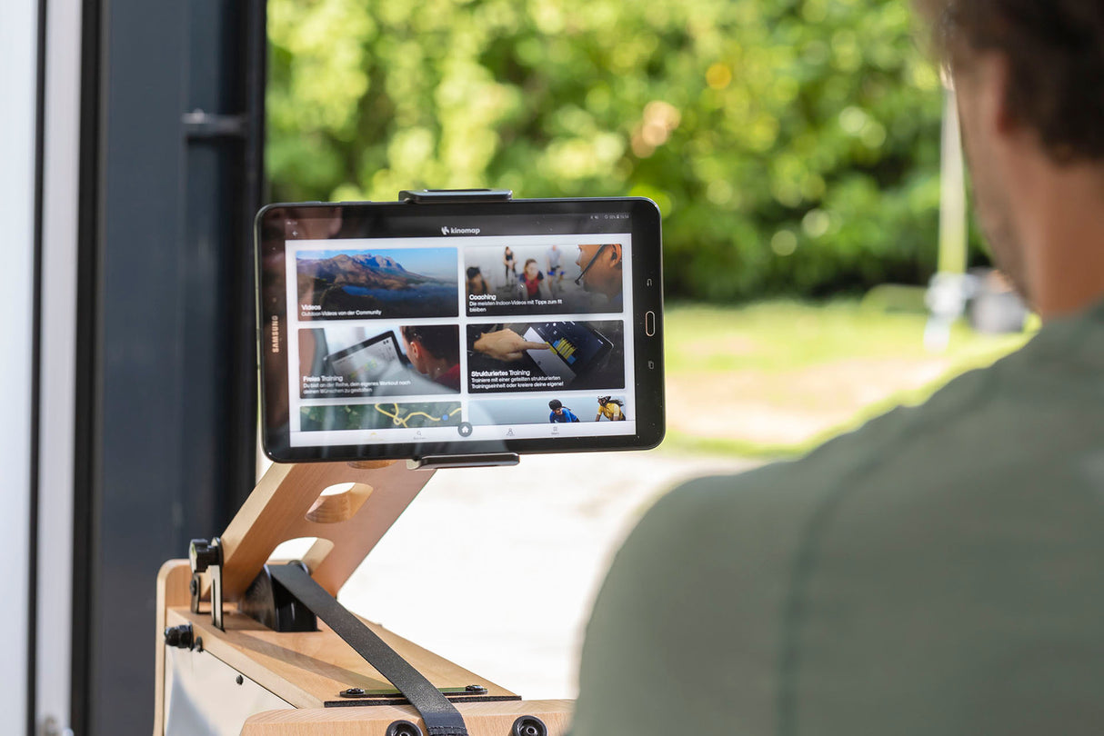 Christopeit Holz Wasser Rudergerät WP 5000 mit Kinomap App & Empfänger