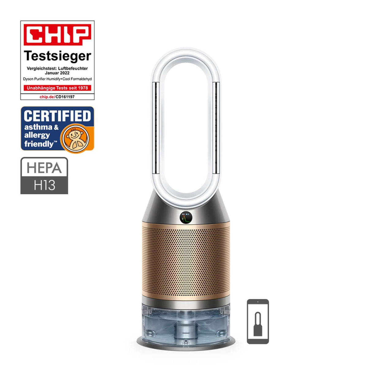 Dyson PH04 Purifier Humidify + Cool Formaldehyde Luftbefeuchter - Gold/Weiß