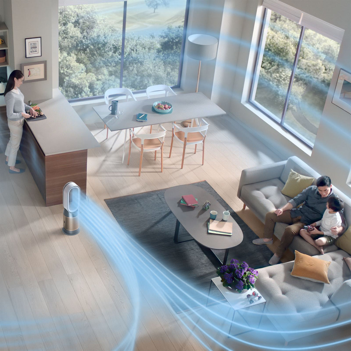 Dyson HP09 Purifier Hot + Cool Formaldehyde Kühllüfter/Heizer/Luftreiniger - Weiß/Gold