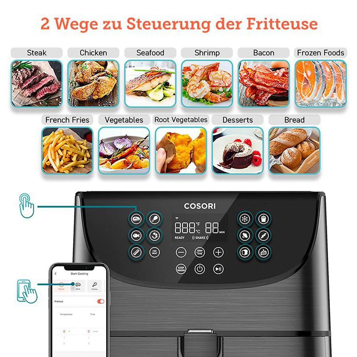 Cosori Heißluftfritteuse 5,5l CS158-RXB