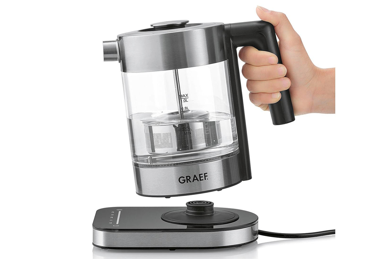 GRAEF Wasserkocher WK 350 EU 1l 2200Watt mit Teesieb Glas