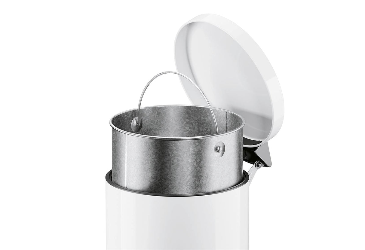 HAILO Tret-Mülleimer Solid M 18l Ø28cm weiß Inneneimer verzinkt