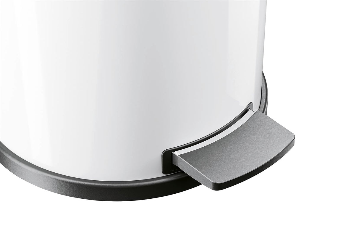 HAILO Tret-Mülleimer Solid M 12l Ø28cm weiß Inneneimer verzinkt