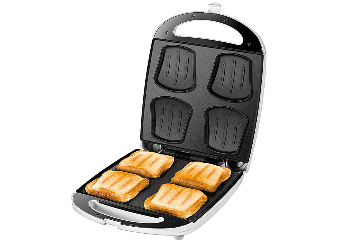 UNOLD Sandwichtoaster 48480 für bis zu 4 Sandwiches 1100 W weiß/Edelstahl