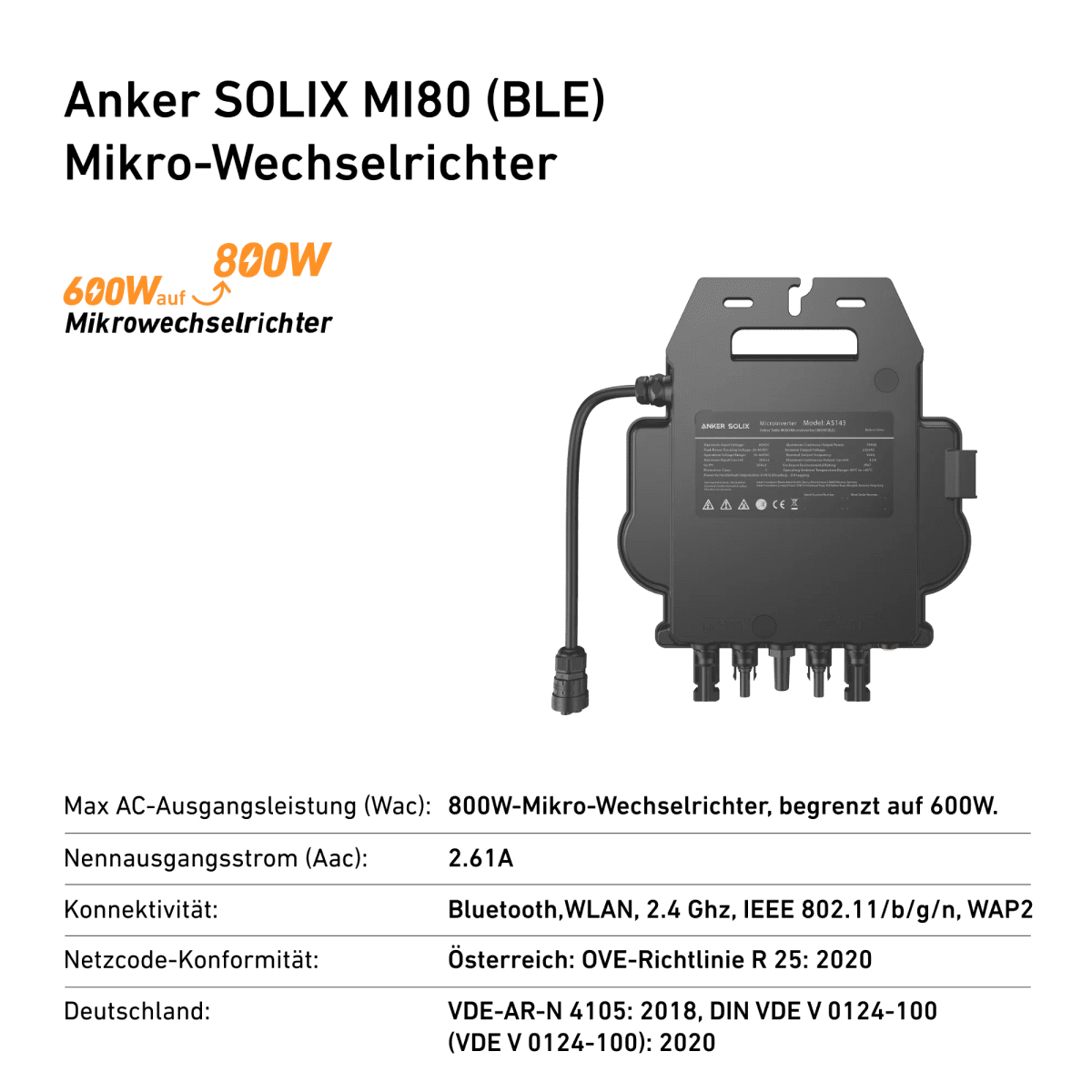 Anker Solix Balkonkraftwerk 2× RS50B 540W Mikroinverter 600W/800W Bodenhalterungen
