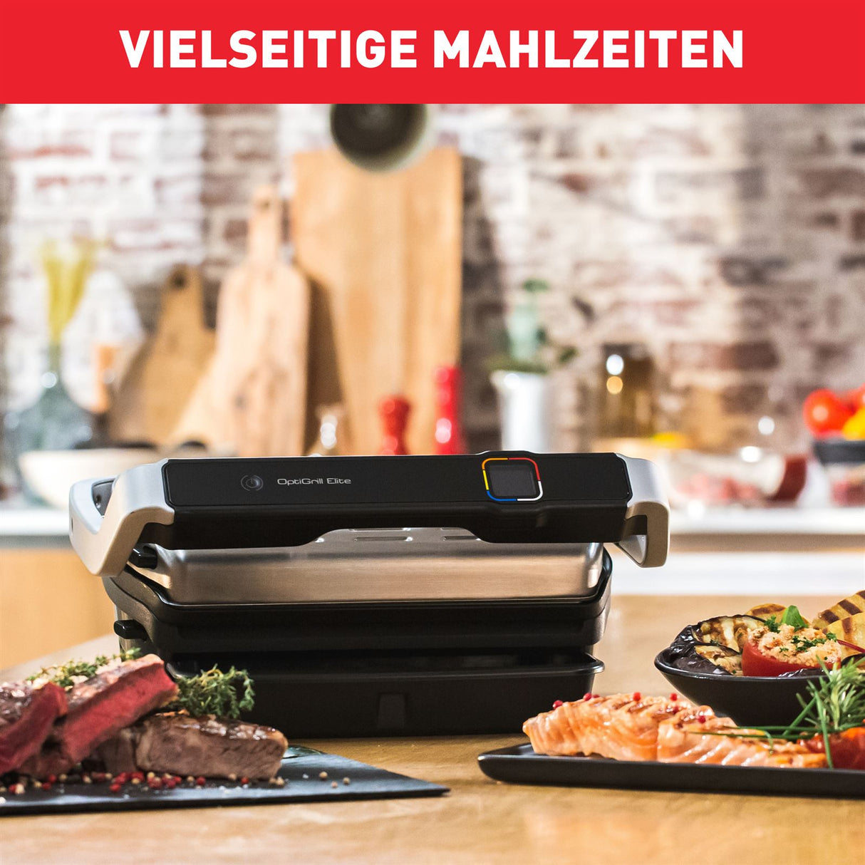 Tefal OptiGrill Elite GC750D silber