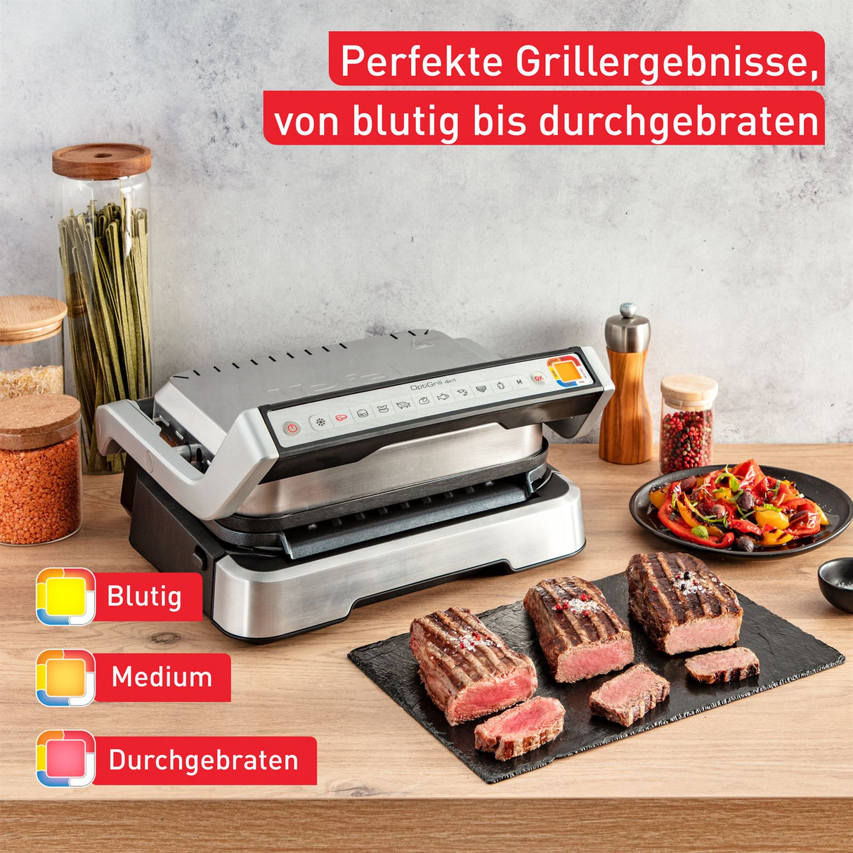 Tefal OptiGrill 2 in 1, silber