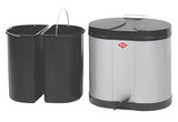 WESCO Abfallbehälter Ökosammler 2x15ltr. 43x36x45cm silber