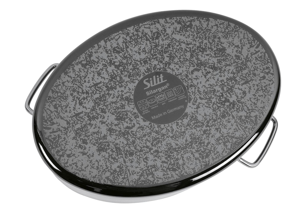SILIT Bräter Professional oval 8,1 l 36,5x25,5x20cm Silargan schwarz mit Deckel