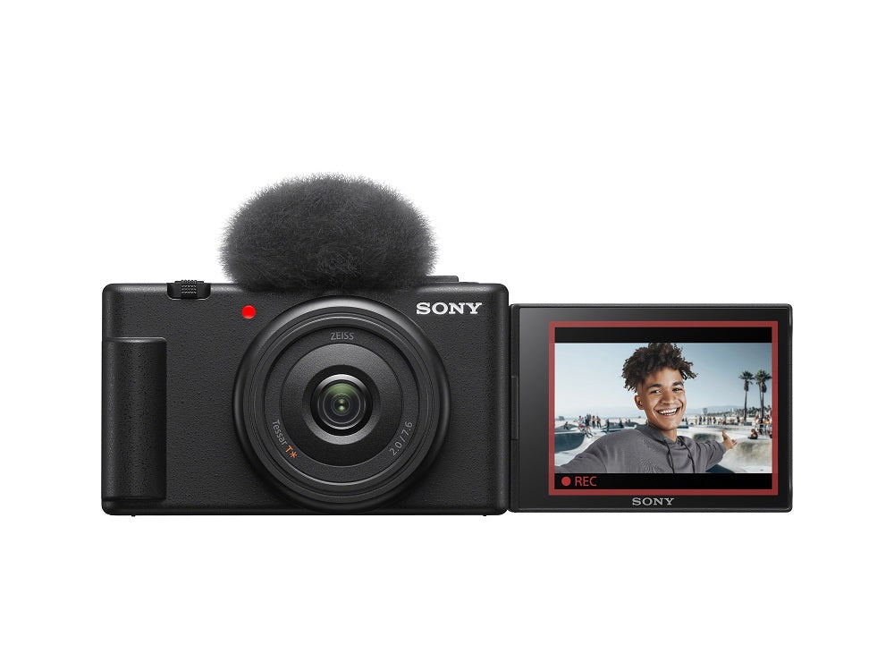 Sony Vlog Kamera ZV-1F - Klapp- und drehbares Display, 4K Video, Slow- Motion, Vlog Funktionen