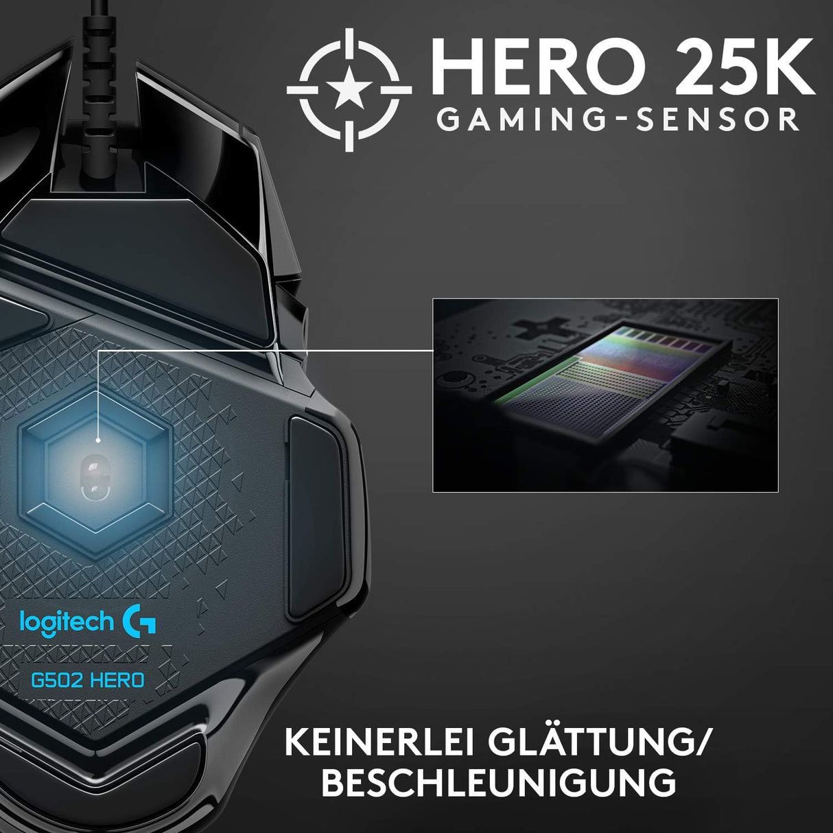 Logitech Gaming Maus G502 Hero mit Kabel schwarz