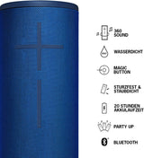Logitech UE MEGABOOM 3 Bluetooth Lautsprecher Lagoon Blue