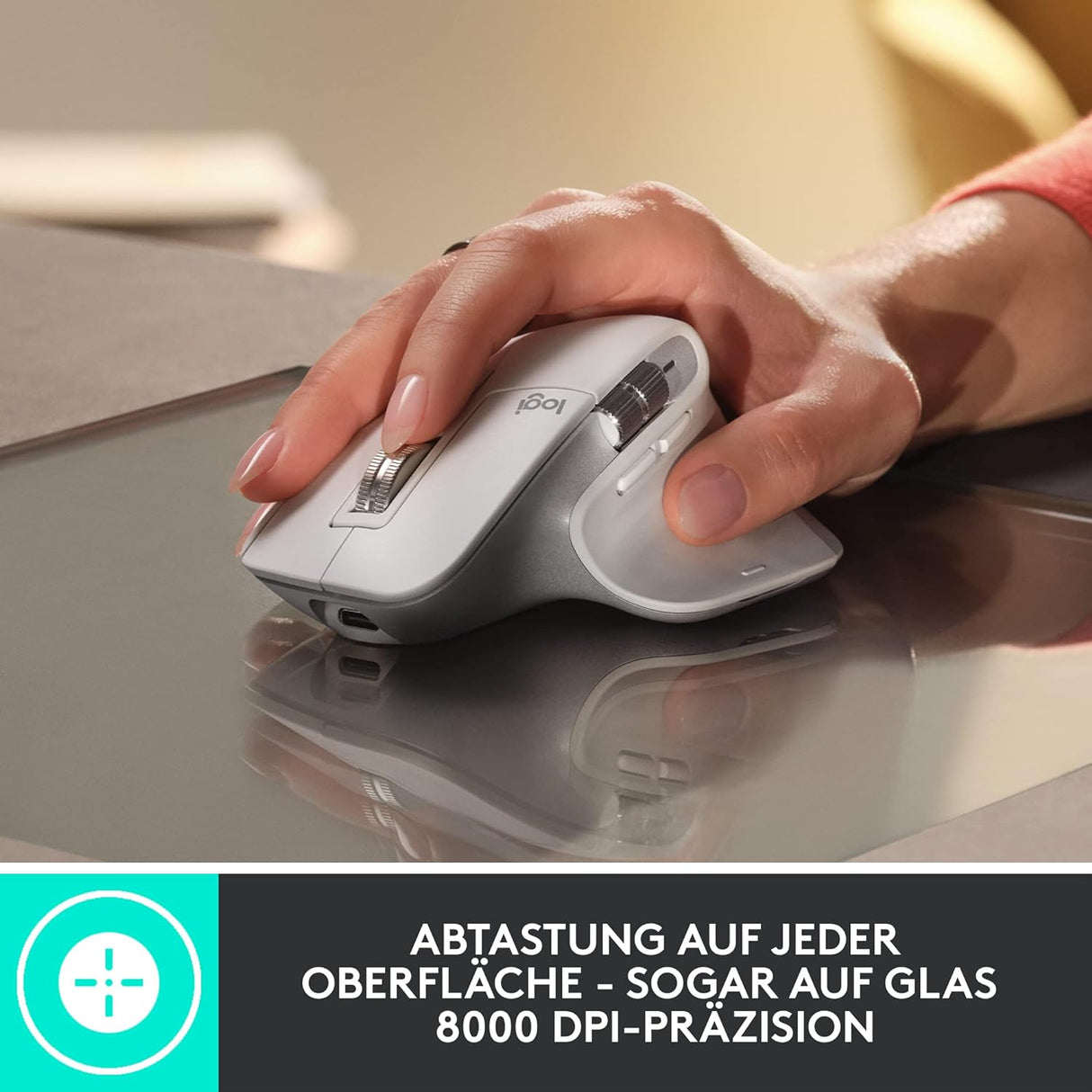 Logitech Mouse MX Master 3S ergonomisch weiß