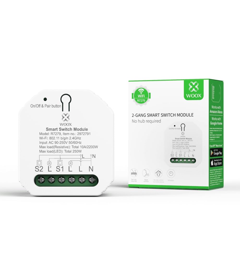 WOOX R7279 WiFi Smart Switch 2-Gang