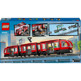 LEGO City 60423 rote Straßenbahn mit Haltestelle und Schienenelementen