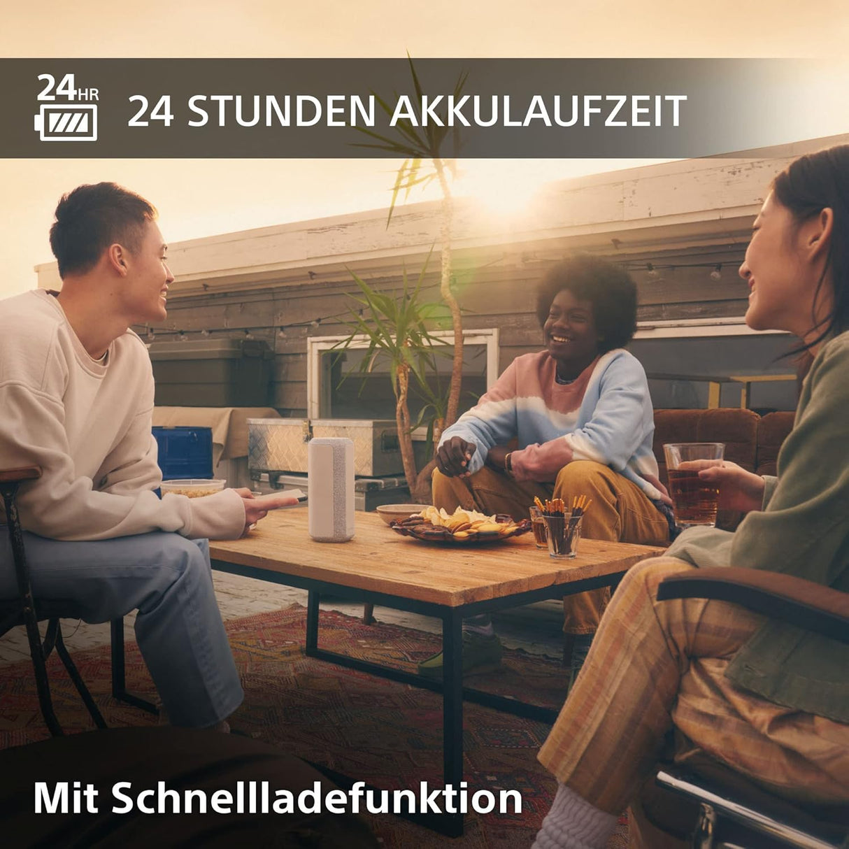 Sony SRS-XE300 - Tragbarer kabelloser Bluetooth-Lautsprecher mit breitem Klangbild - wasserdicht, stoßfest, hellgrau